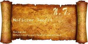 Noficzer Teofil névjegykártya